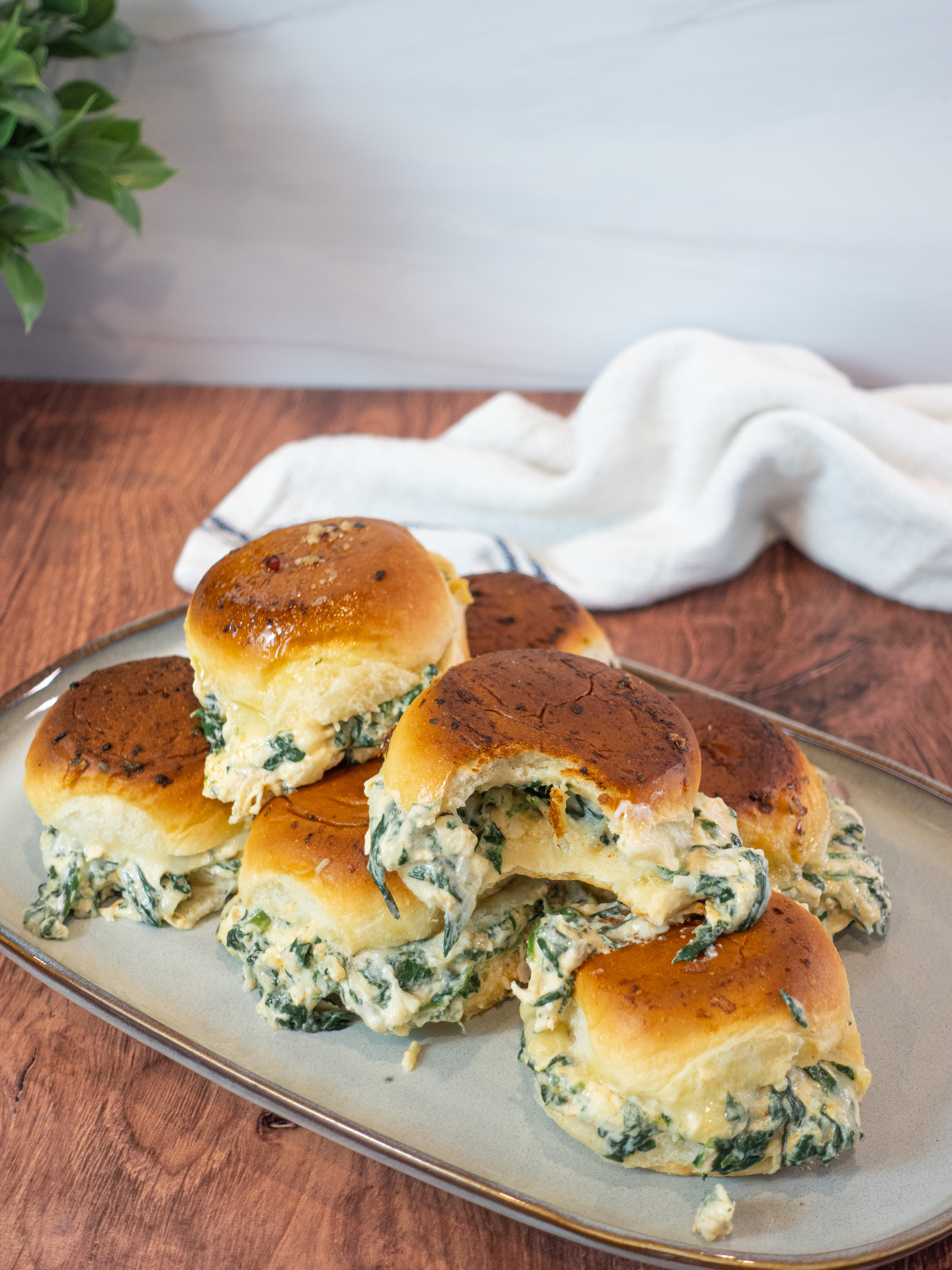 Spinach Dip Chicken Sliders