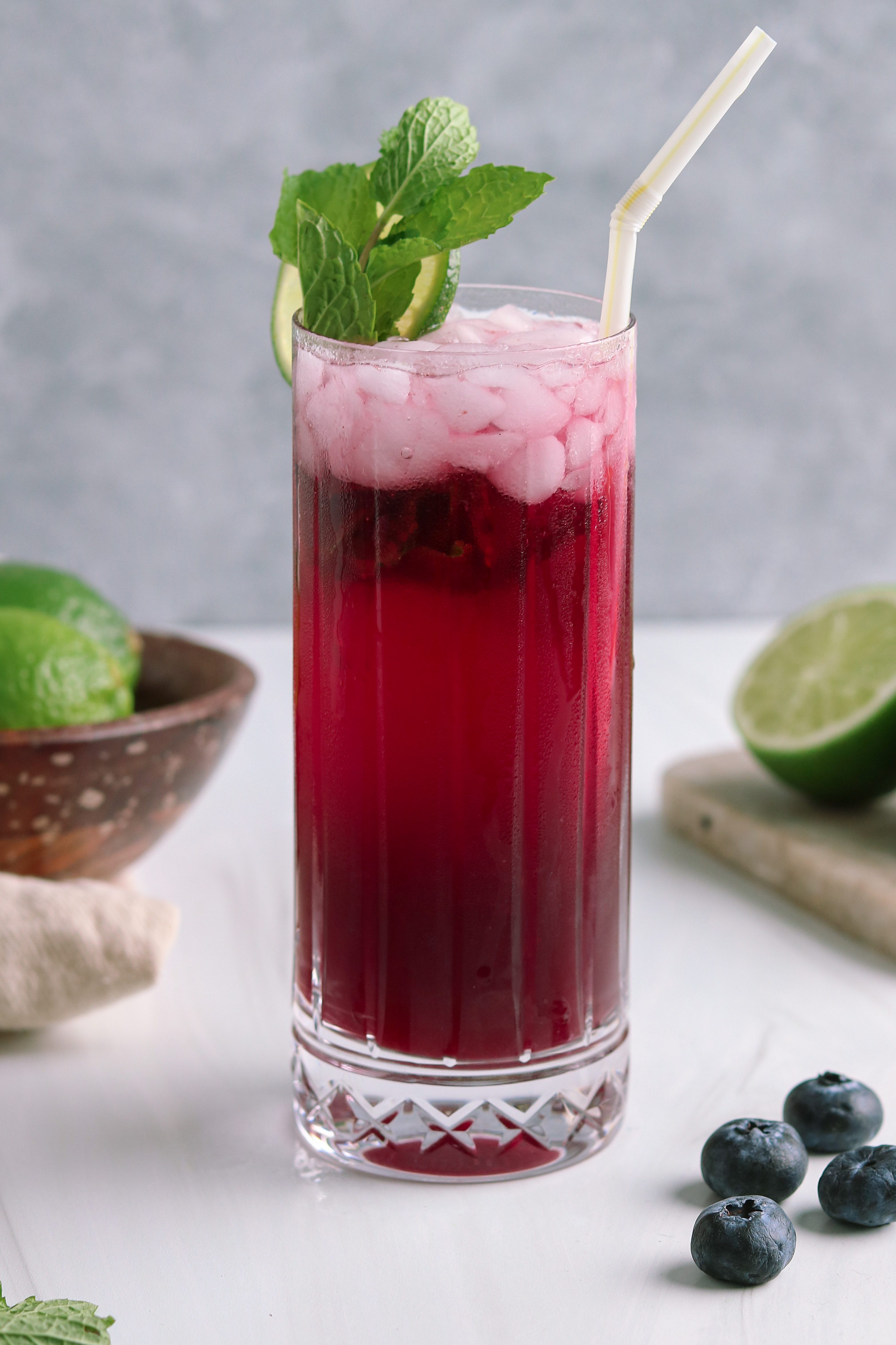Refreshing Blueberry Nojito (Non Alcoholic Mojito)