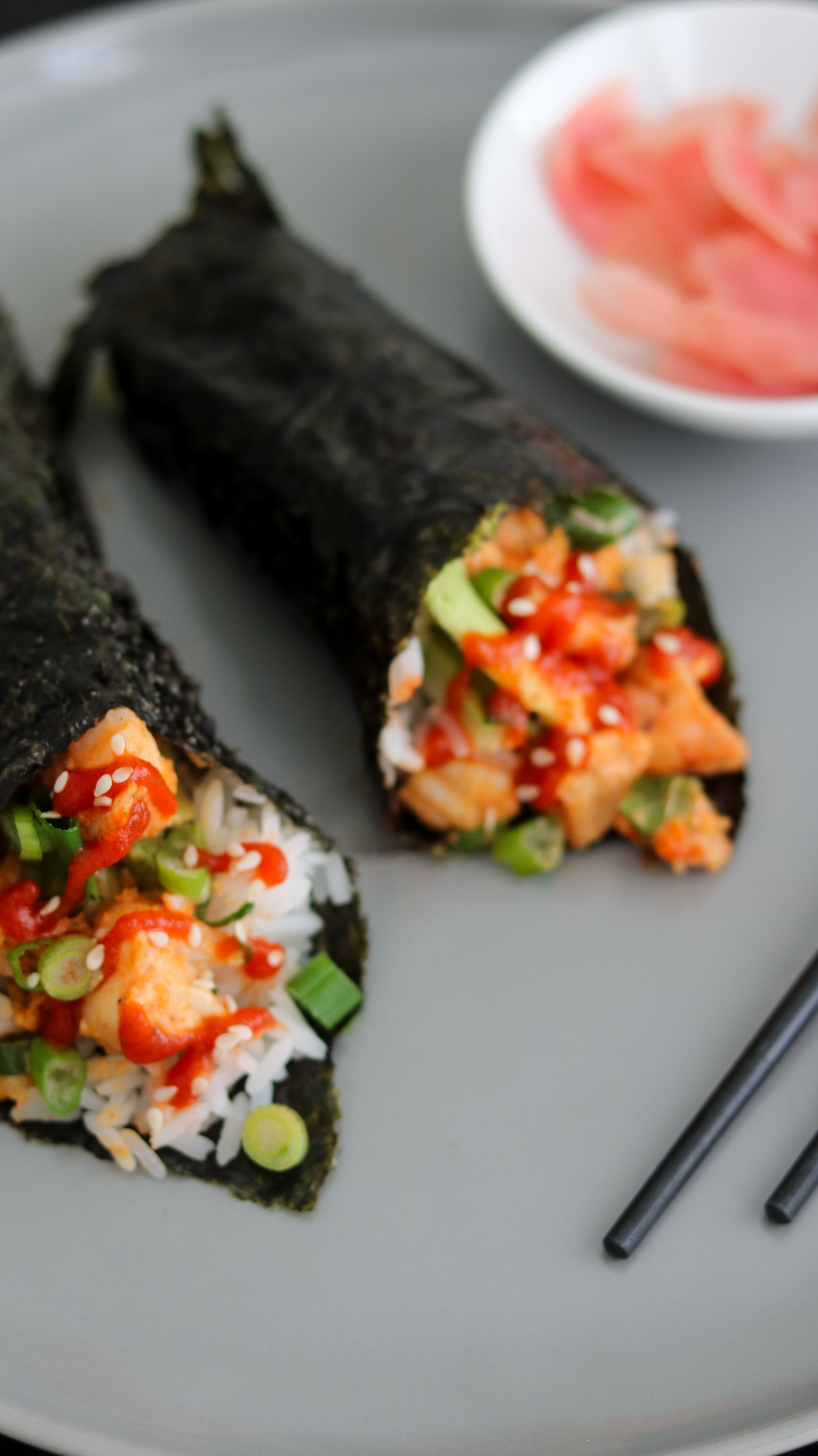 Easy Spicy Shrimp Hand Rolls