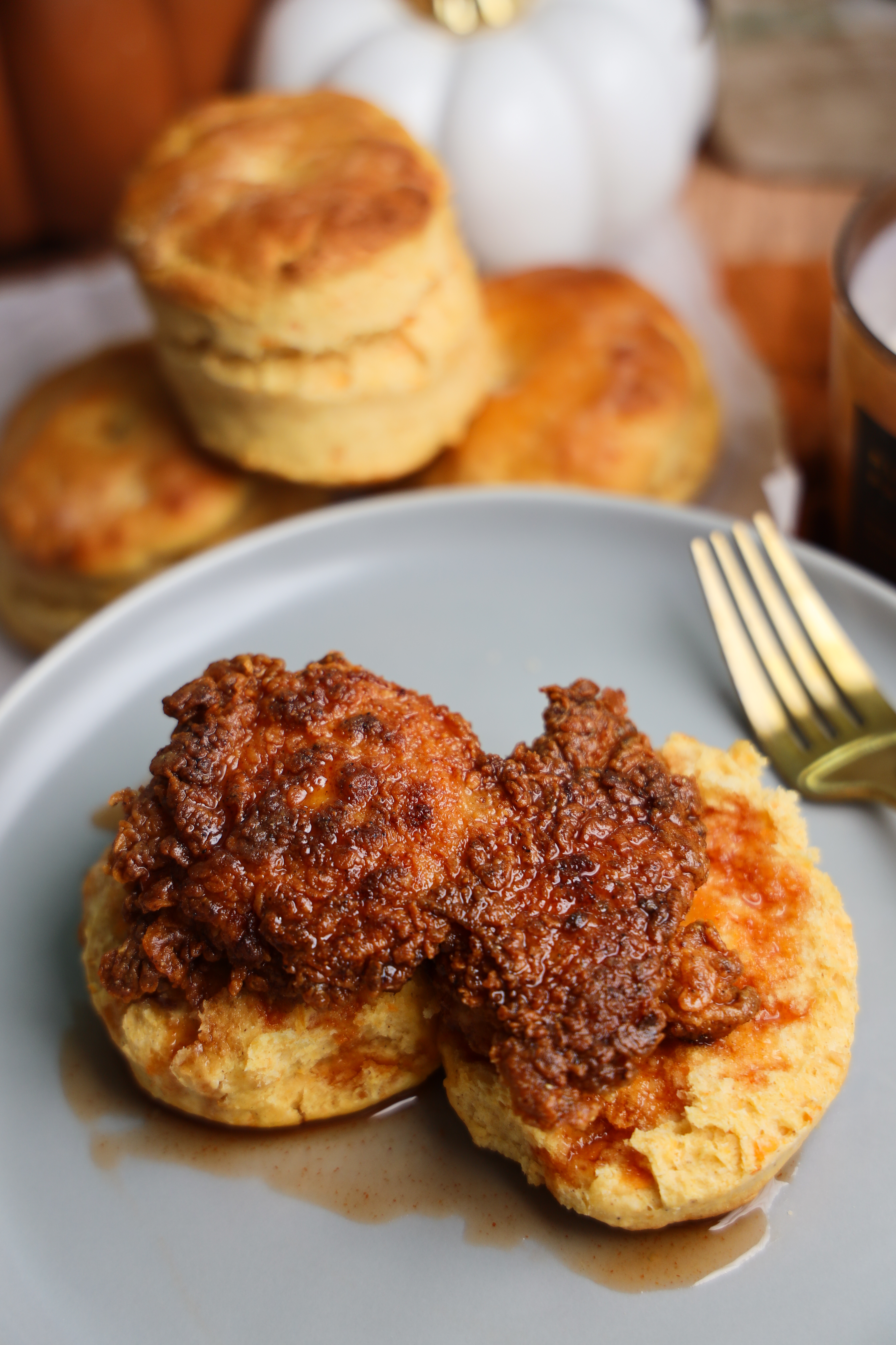 Sweet Potato Fried Chicken Biscuits